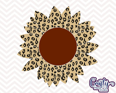 Sunflower - Leopard Print - Summer Flower SVG Crafty Mama Studios 