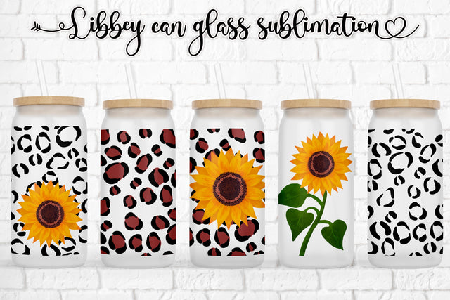 Sunflower libbey can glass sublimation | Cofee can designs Sublimation Svetana Studio 