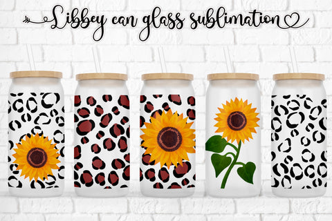 Sunflower libbey can glass sublimation | Cofee can designs Sublimation Svetana Studio 