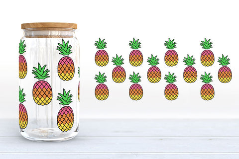 Sunflower Libbey Glass SVG | 16oz Can Glass Wraps SVG B Renee Design 