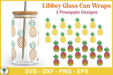 Sunflower Libbey Glass SVG | 16oz Can Glass Wraps SVG B Renee Design 