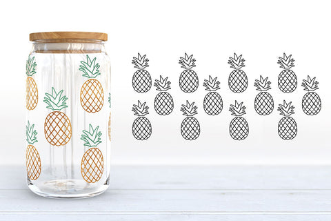 Sunflower Libbey Glass SVG | 16oz Can Glass Wraps SVG B Renee Design 
