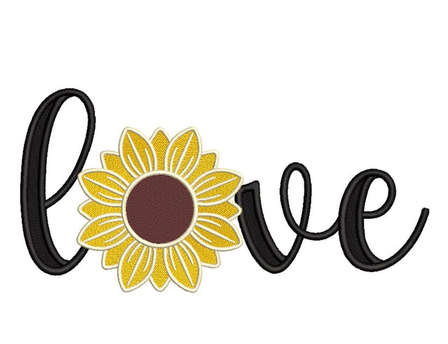 Sunflower Love Embroidery Design, 5 sizes Embroidery/Applique DESIGNS Nino Nadaraia 