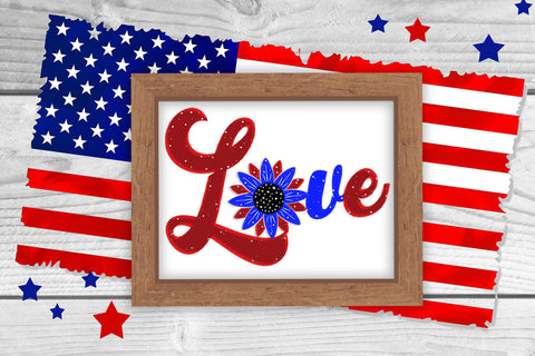 Sunflower Love Patriotic Sublimation I July 4 Sublimation Sublimation Happy Printables Club 