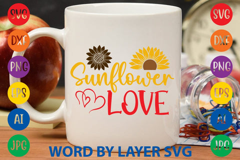 Sunflower Love SVG Design SVG Rafiqul20606 