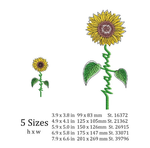 Sunflower mama embroidery design, 5 sizes. Embroidery/Applique DESIGNS ArtEMByNatalia 