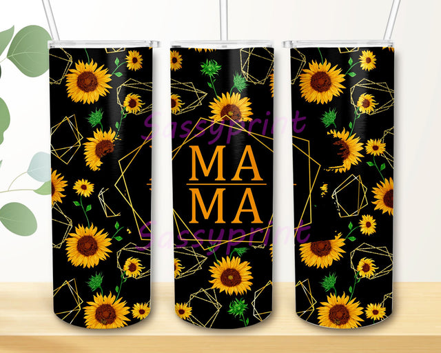 Sunflower Mama Tumbler PNG, Seamless 20oz Skinny Tumbler Sublimation Design, Sunflower Mom Tumbler, Mama Tumbler Wrap Sublimation sassyprint 