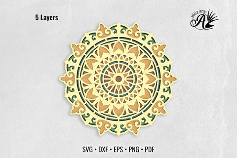 Sunflower Mandala layered SVG files SVG Angel on Empire 