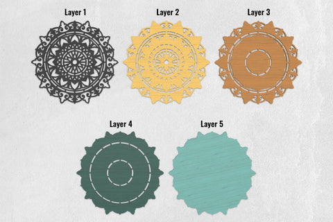 Sunflower Mandala layered SVG files SVG Angel on Empire 