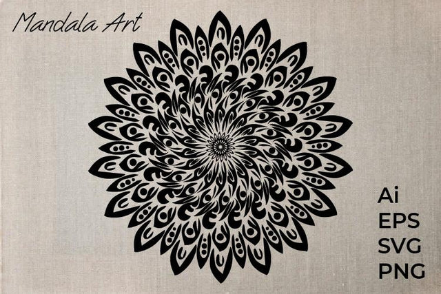 Sunflower Mandala Silhouette SVG Masyafi Studio 