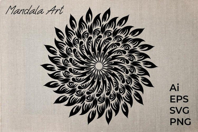 Sunflower Mandala Silhouette SVG Masyafi Studio 