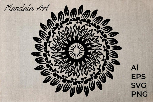 Sunflower Mandala Silhouette SVG Masyafi Studio 