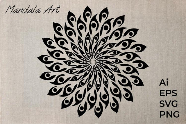 Sunflower Mandala Silhouette SVG Masyafi Studio 