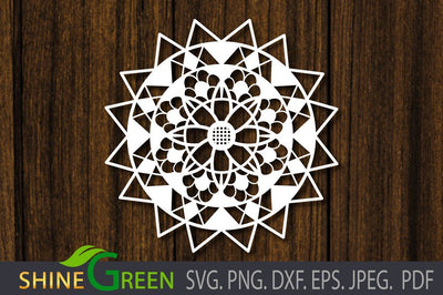 Sunflower Mandala SVG, PNG, EPS, DXF SVG Shine Green Art 