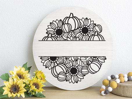 Sunflower Mandala SVG, Split Monogram SVG, Fall SVG. SVG Elinorka 