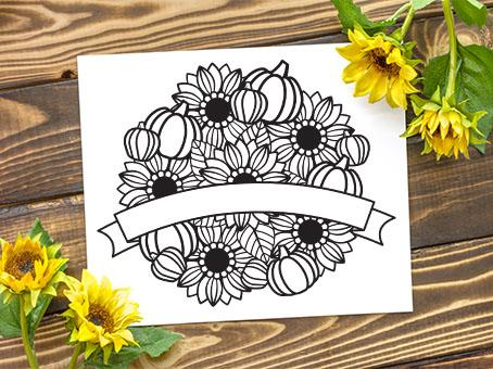 Sunflower Mandala SVG, Split Monogram SVG, Fall SVG. SVG Elinorka 