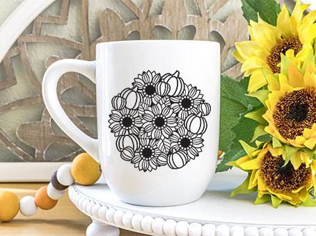 Sunflower Mandala SVG, Split Monogram SVG, Fall SVG. SVG Elinorka 