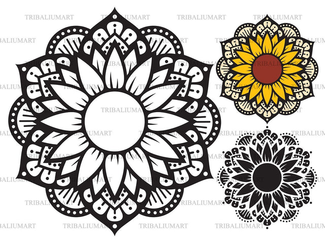Sunflower mandala SVG TribaliumArtSF 