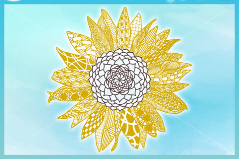 Sunflower Mandala Zentangle SVG SVG Harbor Grace Designs 