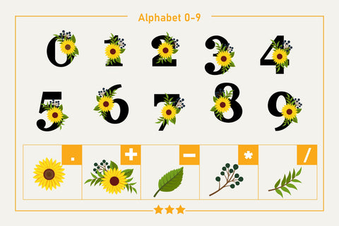 Sunflower Monogram Color Fonts Font Fox7 By Rattana 