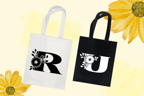 Sunflower Monogram Font Illushvara Design 