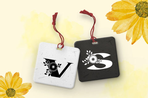 Sunflower Monogram Font Illushvara Design 