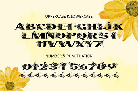 Sunflower Monogram Font Illushvara Design 