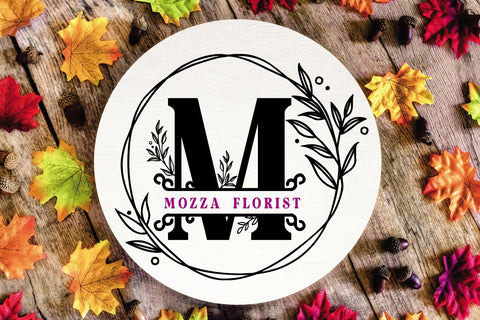 Sunflower Monogram Font Mozarella 