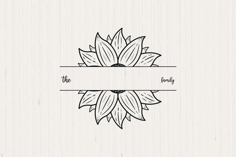Sunflower Monogram for Family SVG futivesvg 