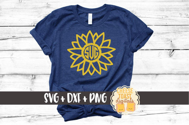 Sunflower Monogram Frame - Monogram SVG File SVG Cheese Toast Digitals 