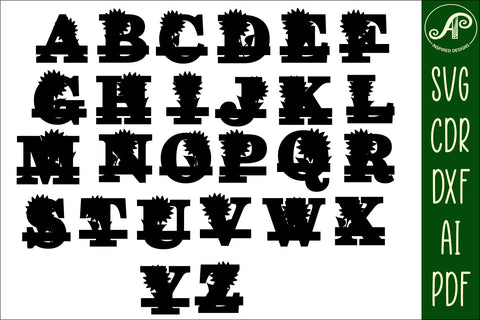 Sunflower monogram letter bundle Name signs SVG 3 layer SVG APInspireddesigns 