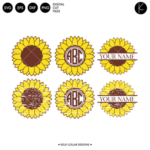 Sunflower Monogram Pack SVG Kelly Lollar Designs 