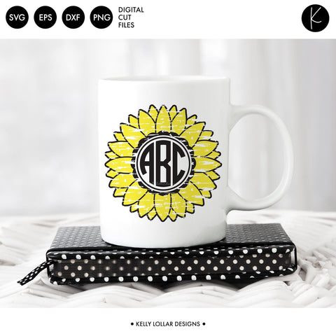 Sunflower Monogram Pack SVG Kelly Lollar Designs 