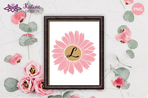 Sunflower monogram svg Bundle, sunflower svg, sunflower outline, sunflower silhouette, flower border svg, floral frame svg, sunflower clipart, sunflower png, sunflower frame, cricut sunflower svg, flower svg, floral svg, svg files for cricut SVG KatineDesign 