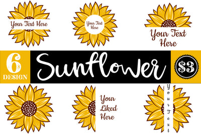 Sunflower Monogram SVG Bundle SVG Svgcraft 