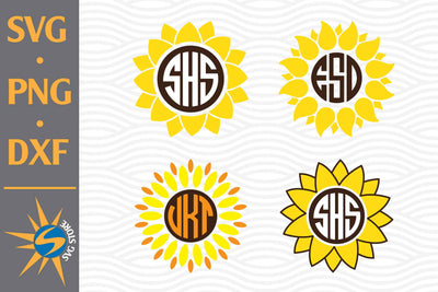 Sunflower Monogram SVG, PNG, DXF Digital Files Include SVG SVGStoreShop 