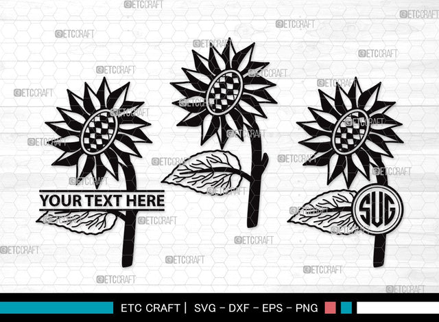 Sunflower Monogram SVG | Sunflower Bundle | Sunflower Clipart | Sunflower Vector Cutting files | Floral SVG | Sunflower Clipart SVG ETC Craft 