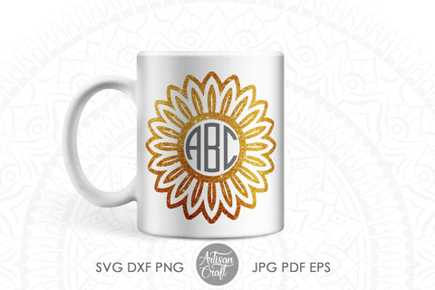 Sunflower Monogram SVG SVG Artisan Craft SVG 