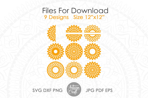 Sunflower Monogram SVG SVG Artisan Craft SVG 