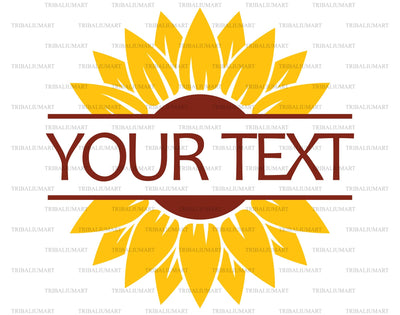 Sunflower monogram SVG TribaliumArtSF 