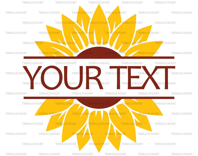 Sunflower monogram SVG TribaliumArtSF 