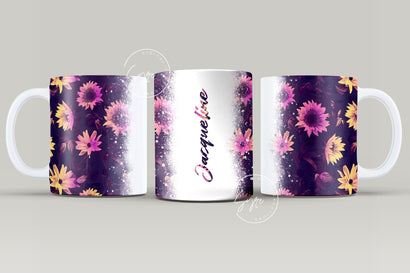 Sunflower Mug Wrap, Add Your Name Mug Design, Flower Sublimation Wrap, 11 & 15 Oz Mug Cricut Press Sublimation Wrap, Mug Gift Idea, mug png Sublimation Syre Digital Creations 