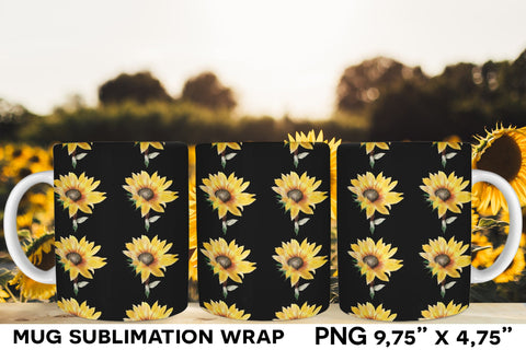 Sunflower Mug Wrap Bundle, Floral Mug Sublimation Sublimation Natasha Prando 