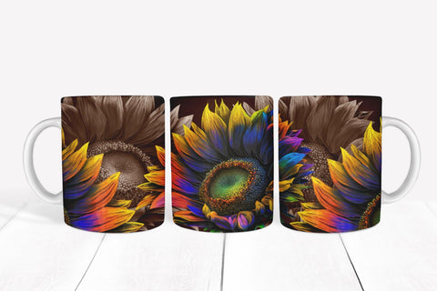 Sunflower mug wrap. Mug sublimation design. PNG Sublimation Angelina Semenova 