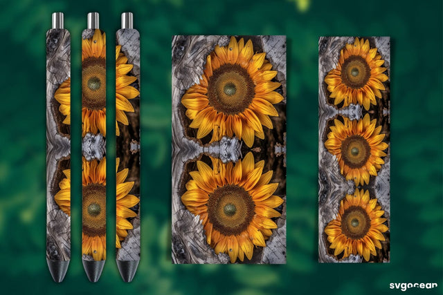 Sunflower on Bark Pen Wrap | Sublimation Sublimation SvgOcean 