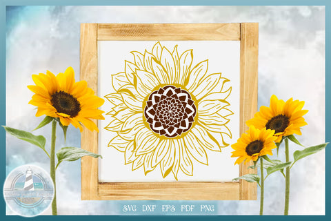 Sunflower Outline SVG | Flower svg | Floral SVG SVG Harbor Grace Designs 