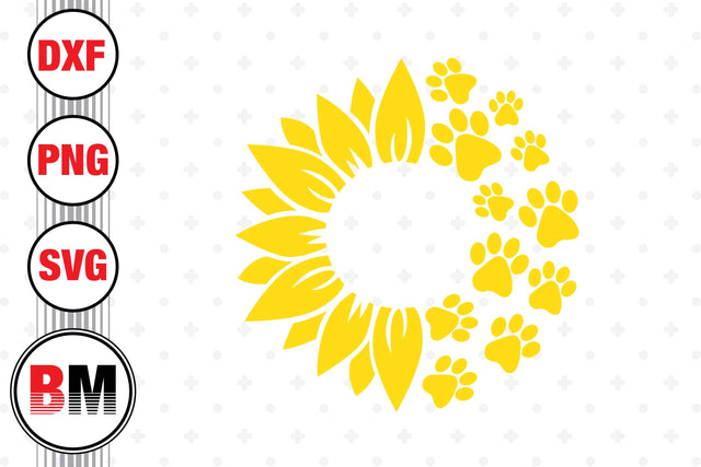 Sunflower Paw SVG, PNG, DXF Files SVG BMDesign 