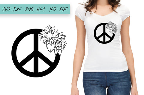 Sunflower Peace Sign SVG, Hippie SVG, Sunflower SVG SVG Irina Ostapenko 