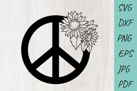 Sunflower Peace Sign SVG, Hippie SVG, Sunflower SVG SVG Irina Ostapenko 