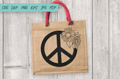 Sunflower Peace Sign SVG, Hippie SVG, Sunflower SVG SVG Irina Ostapenko 